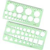 Tamaki Circle Template, Geometric Drawings Stencils, 2 Pack | Scale Drafting Digital Drawing Set for Office and School, Building Formwork Drawings Templates
