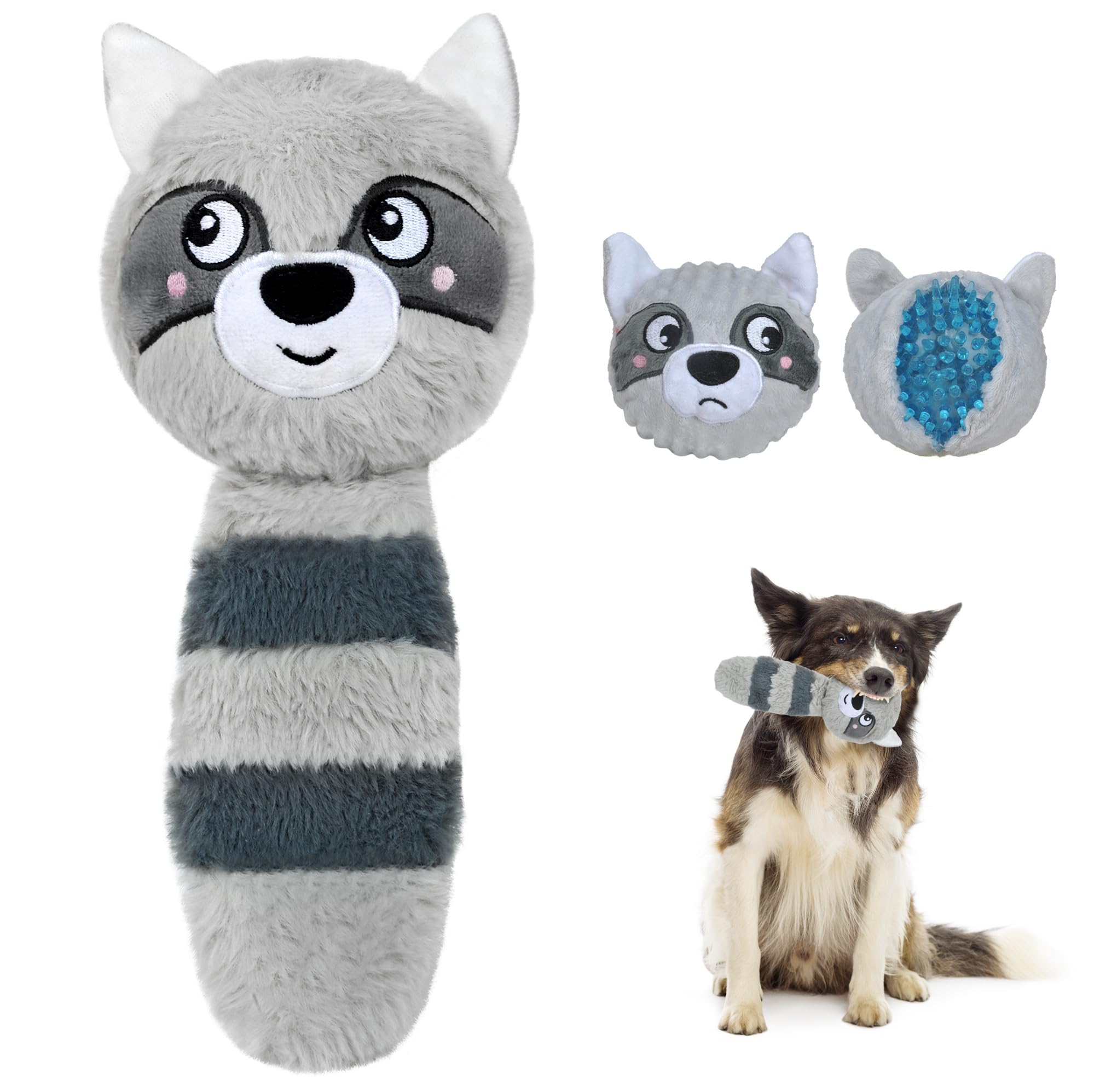 Photo 1 of Fida Squeaky Dog Toys for Aggressive Chewers 3 in 1, Dog Chew Toys with 3 Layers,Interactive Dog Toys for Large Dogs Balls to Keep Them Busy for Small Medium Dogs(Raccoon)
