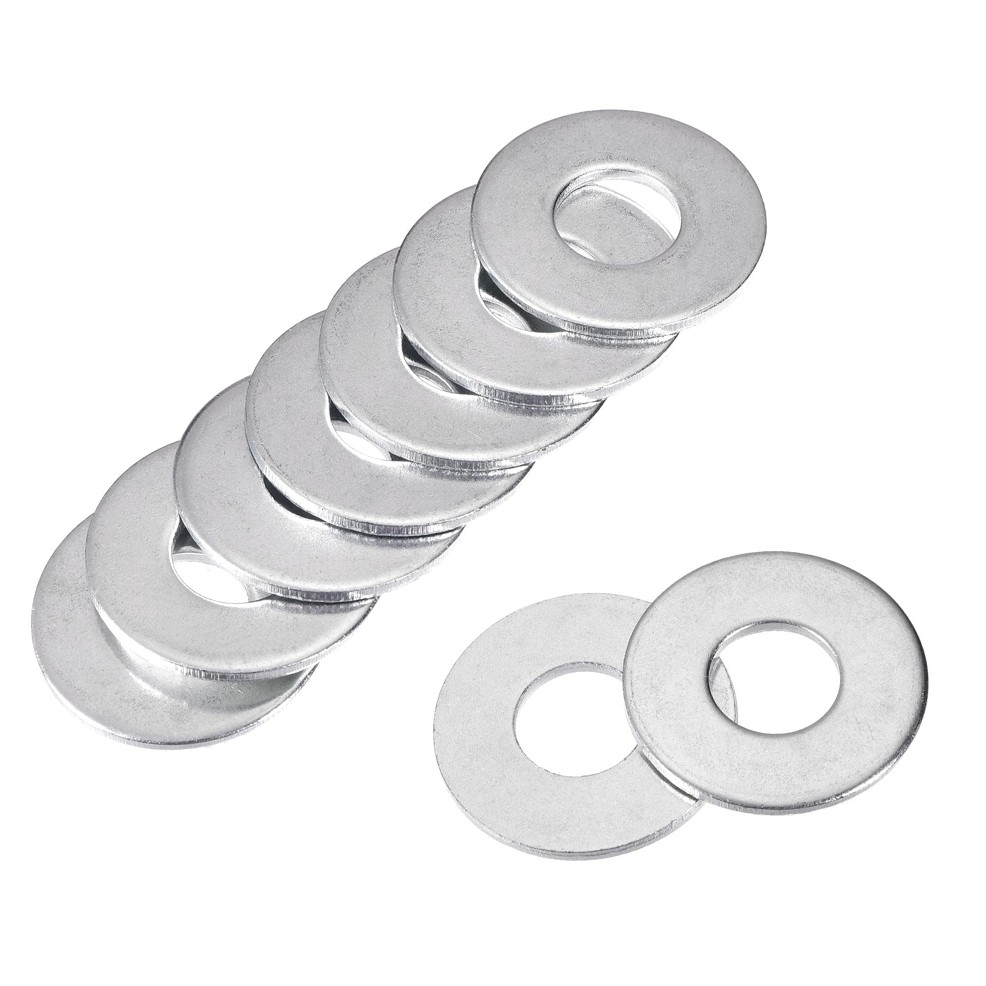 sourcing map 12mm x 30mm x 1.8mm Zinc Plated Carbon Steel Flat Washer for Screw Bolt 25Pcs