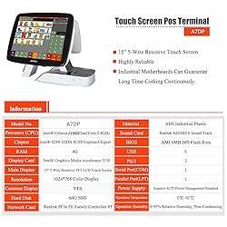 ZHONGJI Point of Sale 15'' Touch Screen Cash