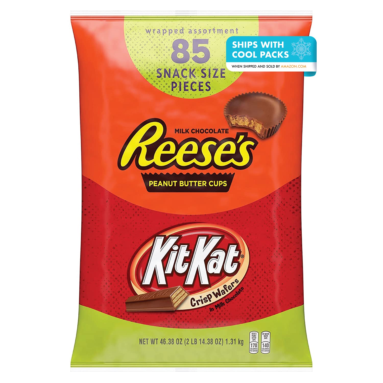 REESE'S and KIT KAT Assorted Milk Chocolate Snack Size Candy, Bulk, 46.38 oz Bulk Variety Bag (85 Pieces) : Grocery & Gourmet Food