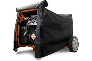 BOZZCOVERS Waterproof Generator Cover 24 L x 18 D x 20 H inch -600D Heavy Duty Universal Cover for most Portable Generators 2000-6000 Watt - Black