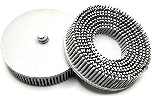 Pro-Graad 2 Pack 3" 120 Grit White R-Type Bristle Disc | Ceramic-Aluminum Oxide Abrasive Bristle Disc with Quick Change Roll Lock | Compatible with Roloc Holders | White | Pack of 2