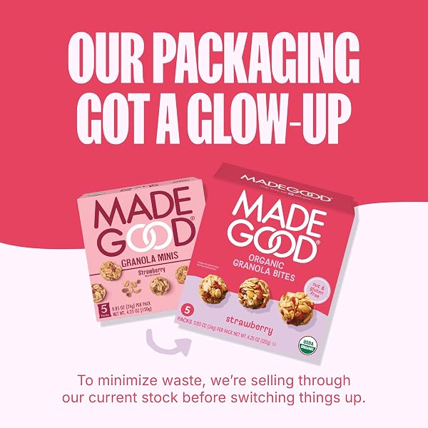 MADEGOOD ORGANIC STRAWBERRY GRANOLA BITES, 5CT X 0.85OZ