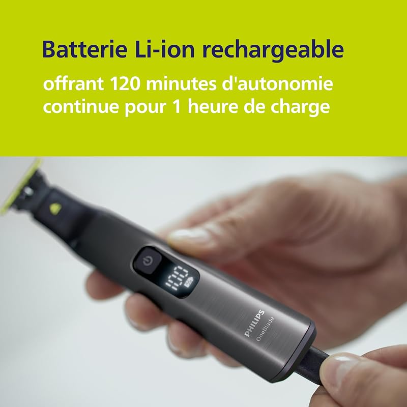 OneBlade Pro 360 Authentique Visage + Corps - Tondeuse à barbe électrique, rasoir et tondeuse, 1 lame 360, 1 sabot avec 14 hauteurs de coupe, 1 kit Corps, 1 socle de charge, QP6652/30