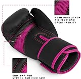 Islero EVO Fitness Boxing Gloves 12 oz Pink Matte Black with Hand Wraps view 5