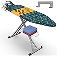 Xabitat Full Size Ironing Board 57" X 15" with Wall Mount Hanger, Full Metal Construction Iron Board, Built in Iron Caddy, Heat & Scorch Resistant Fabric, Cord Holder, Anti-Skid Feet, Heavy Duty