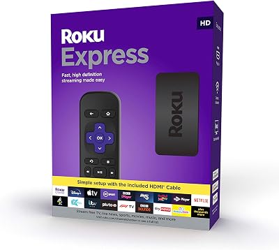 Roku Express 3930EU HD Streaming Media Player Black UK Compatible