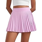 CRZ YOGA Womens Mini Pleated Athletic Tennis Skirts High Waisted A Line Golf Pickleball Casual Skort with Inner Pockets