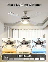 warmiplanet Ceiling Fans with Lights and Remote