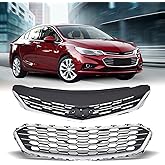 CATYPATT Upper +Lower Grille Assembly Chrome Center Grille Compatible With 2016 2017 2018 CHEVROLET CRUZE 84189617+23504350