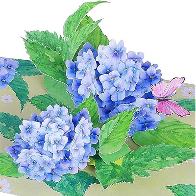 Buy Liif Hydrangea Blossoms Butterfly 3d Greeting Pop Up Card Mother S Day Card Spring Summer Anniversary Fathers Day Get Well Thinking Of You All Occasion Happy Birthday Cards For Women Online In