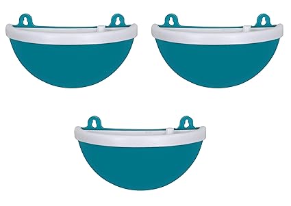 Madhuli Gardencia Wall Hanging Planter, Polypropylene with UV Material Hanging Pot, Railing Flower Pot, Flower Plant Pot, Round Planter, Decor Flower Pots for Home & Gardening, Sea Green, Pack of 3