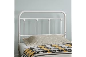 IKIFLY Metal Twin Size Headboard, Adjustable Height, Farmhouse Victorian Style, Easy Assembly, Twin/Twin XL Headboard Only for Bedroom, White