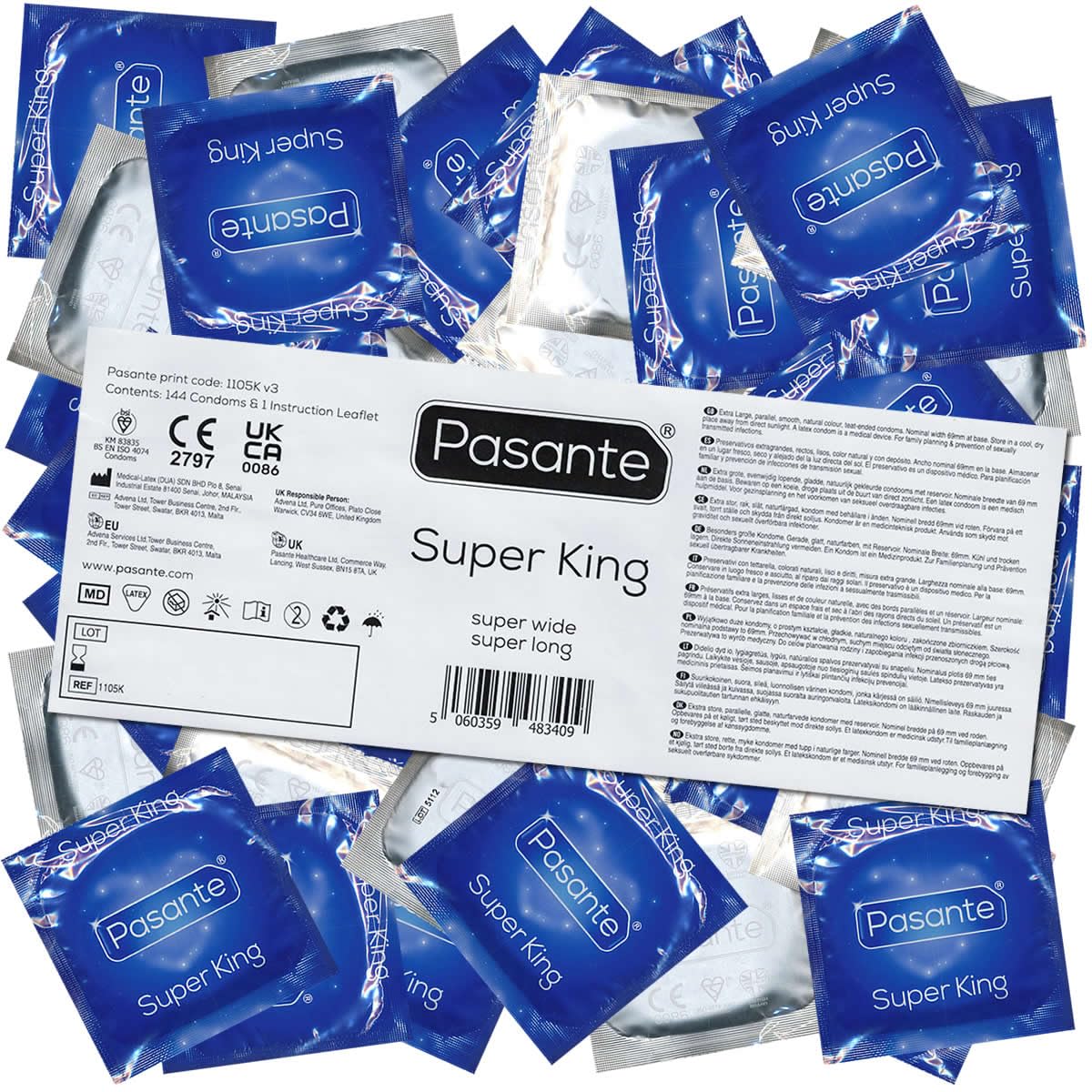 Pasante Super King Size (XL) Condoms - Pack of 144