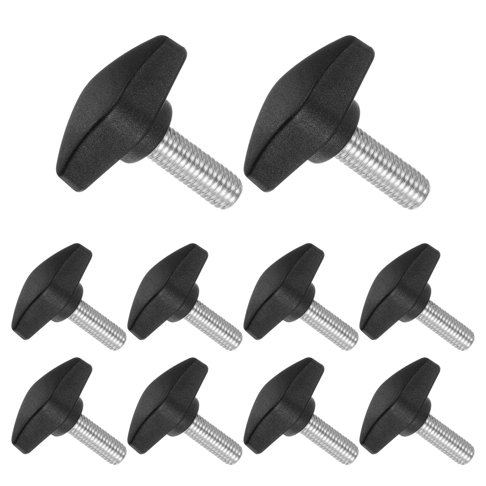 CoCud Tee Wing Knobs Thumb Screw, M8 x 20mm Male Thread, Plastic T Thumb Clamping Screw Threaded Stud Hand Knobs Grip, (Applications: for Machinery Lathes), 10-Pieces