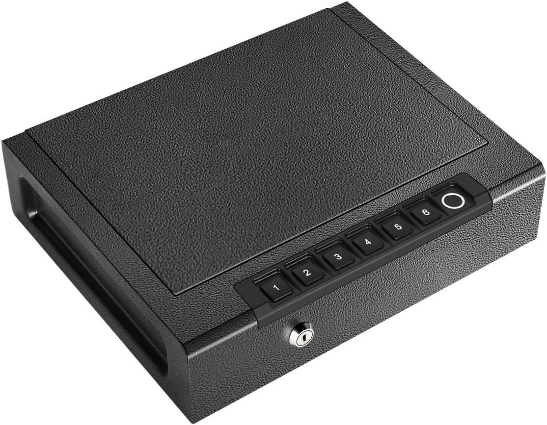 Biometric Gun Safe for Pistols, Quick Access Handgun Safe for Home, Fingerprint Hand Gun Safe Firearm Case Box - Upgraded Biometric/Keypad/Key Access,Silent Mode (Biometric Fingerprint Gun Safe): Home Improvement