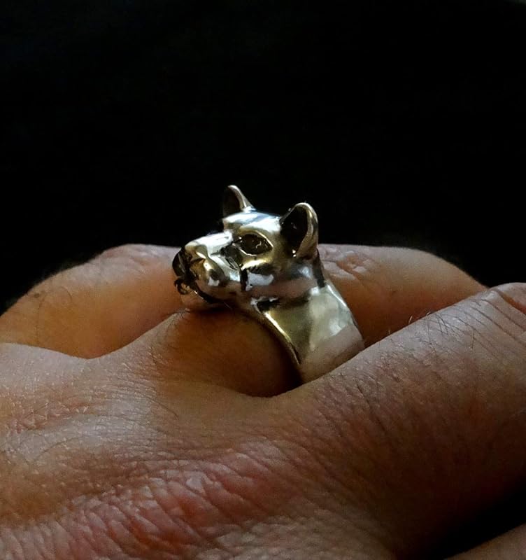 Silver Lioness Ring, Lion Ring in Sterling Silver, Handmade