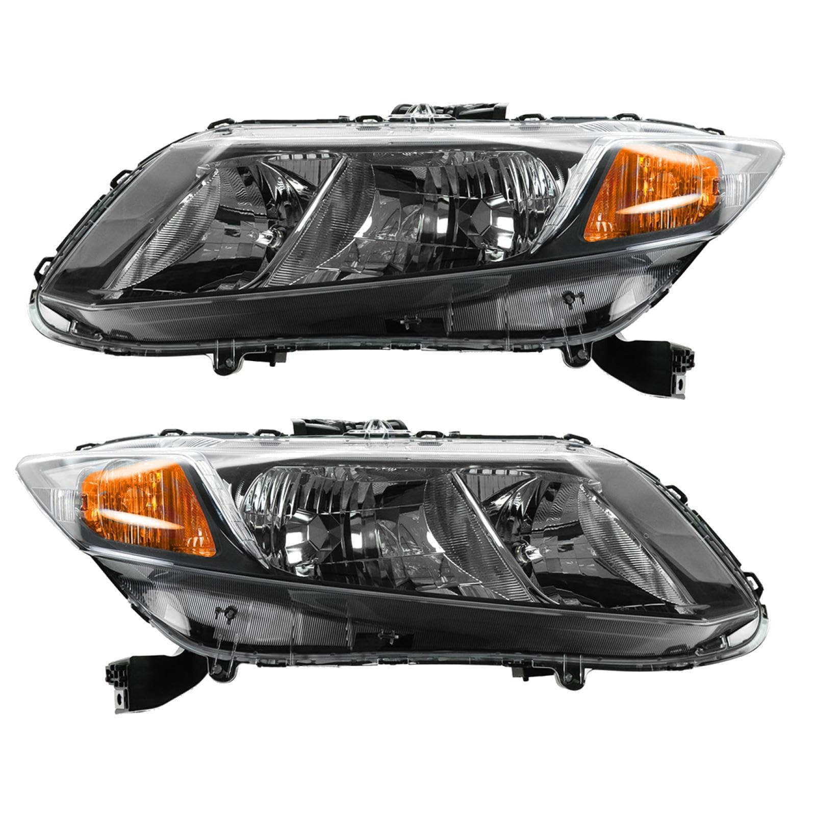 TRQ 2 Piece Headlight Assembly Set Driver