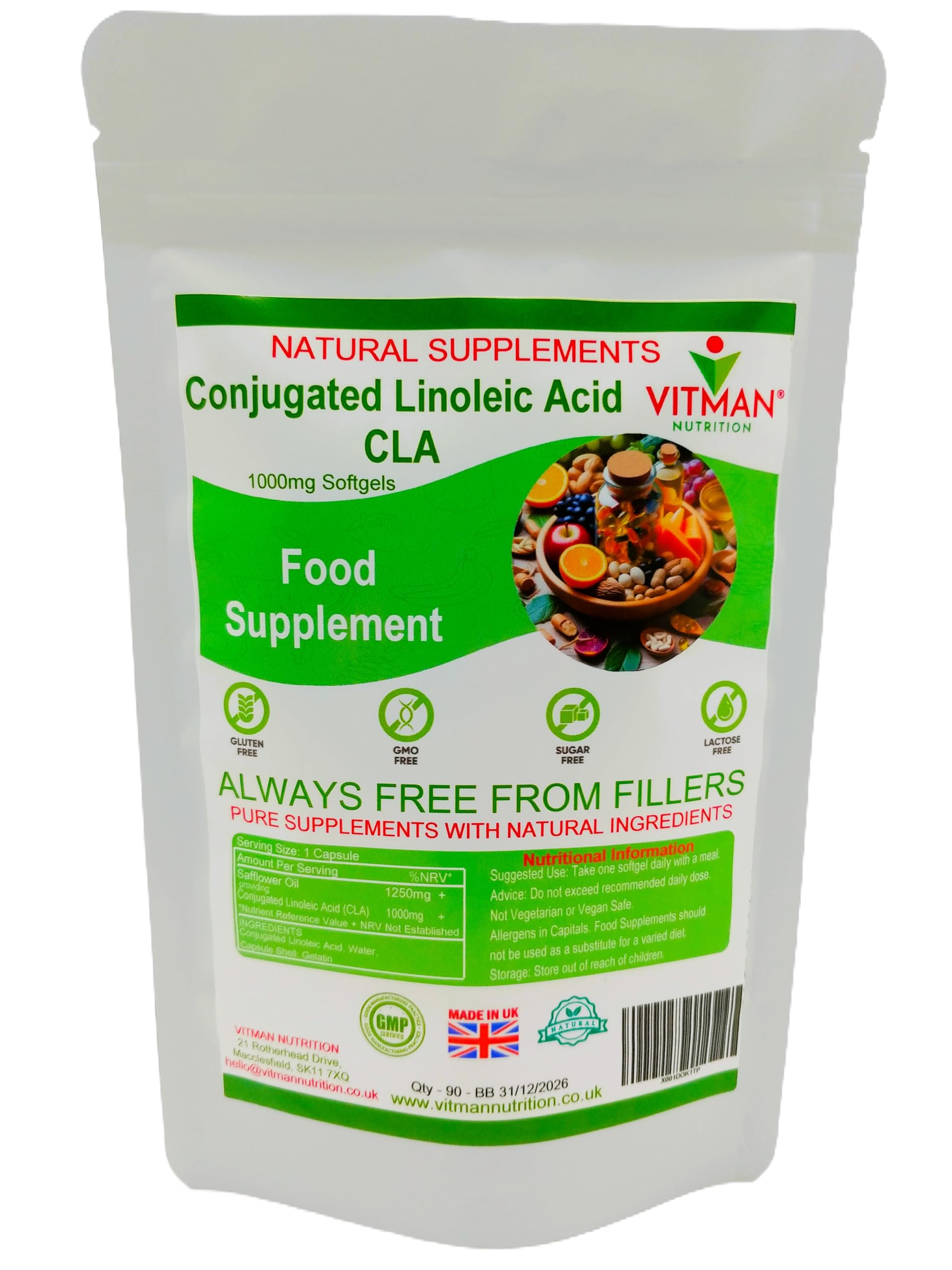 Conjugated Linoleic Acid - CLA 1000mg Softgels | Supports Healthy Weight Management Goals | Powerful CLA Natural Remedy | Supports Fat Burning | 90 Easy to Swallow softgels (90 Days Supply)