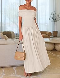 ZESICA Women's Off The Shoulder Maxi Dress 2025
