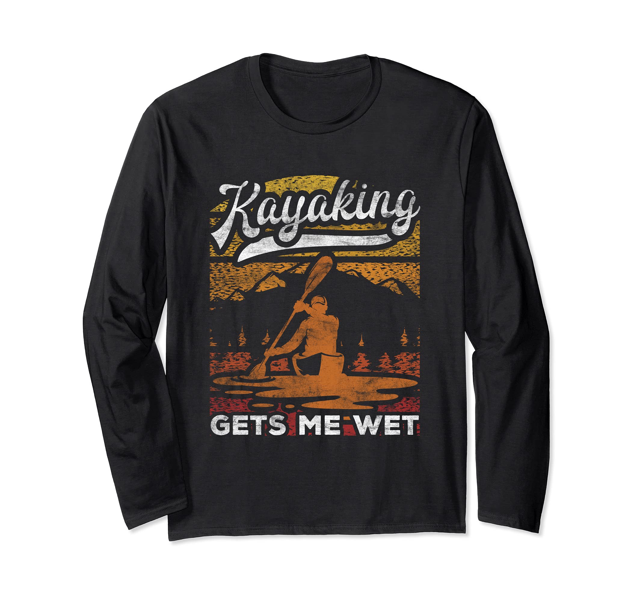 Kayaking Kayaker Canoeists Vintage Paddler Canoeing Boating Long Sleeve T-Shirt
