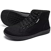 HOBIBEAR Womens Barefoot Shoes | Wide Toe Box | High Top Canvas | Comfortable Trail Running Sneaker