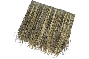 Leefasy Straw Roof Thatch Artificial Palm Thatch Roll Simulation Ornament Accessories Grass Skirting Roof for Thatch Roofing 