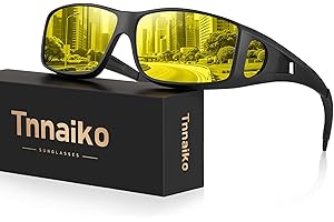Tnnaiko Night Driving Glasses for Men and Women – Anti-Glare Night Vision Glasses for Safe Driving at Night