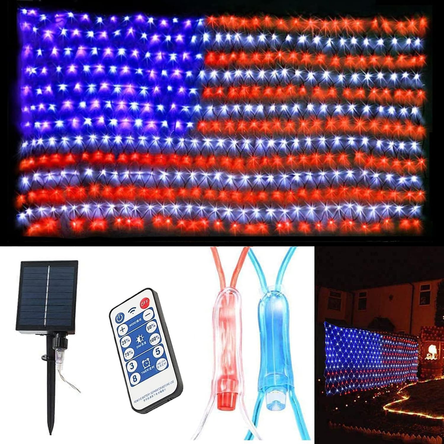 FUNIAO (Upgraded) 2-in-1 Solar Powered American
