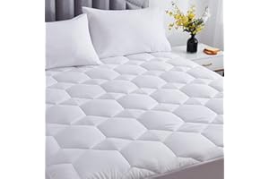 Gehannah Twin Mattress Pad Cooling Ultra Soft Microfiber Mattress Topper, Breathable Quilted Fitted Mattress Cover with Down 