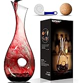 YOXSUNY Wine Decanter with Cork Stopper and Brush Hand Blown Lead-Free Crystal Glass Snail Shape Wine Carafe, Decanter for Wine Great Gift for Wine Lovers,…