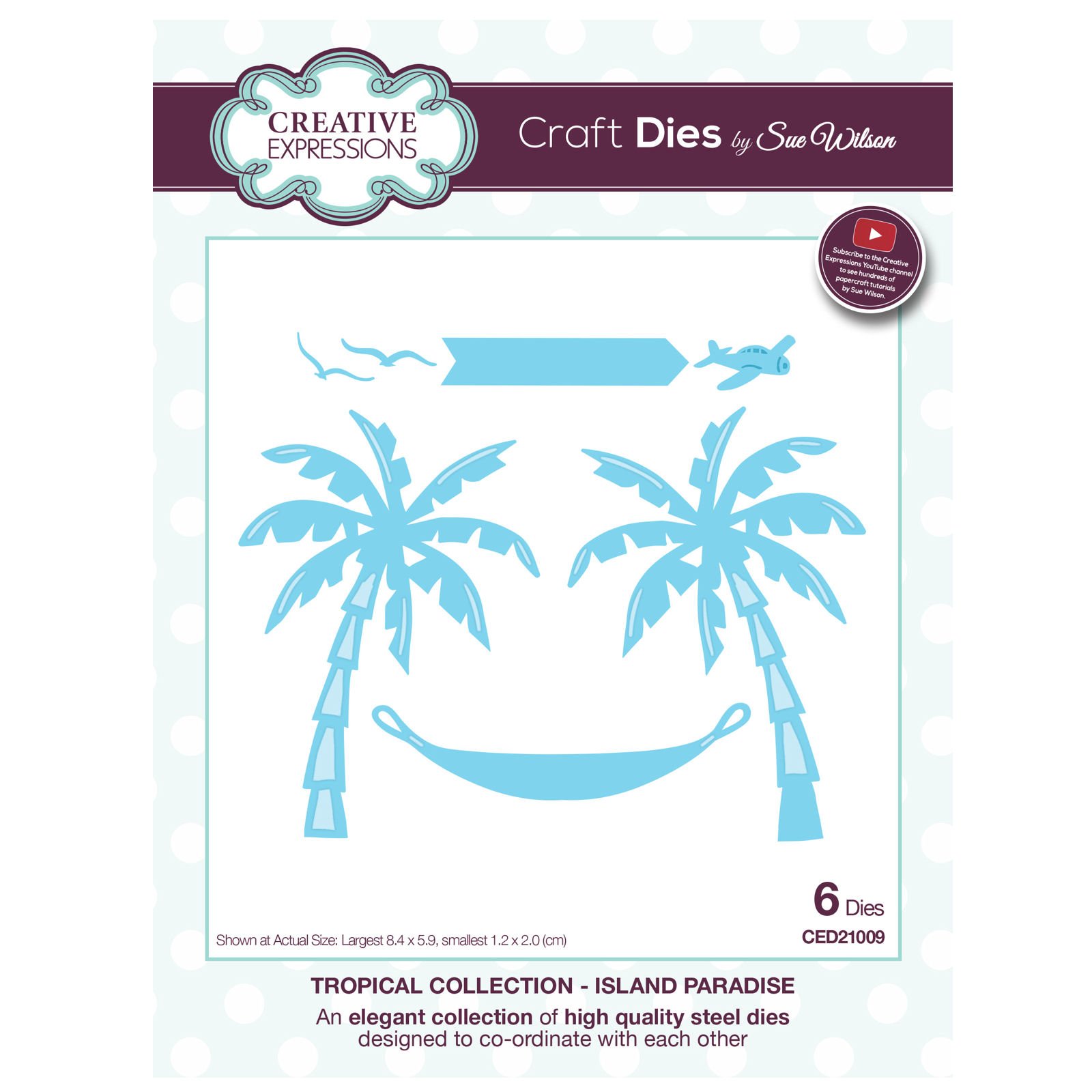 Sue Wilson Tropical Collection Island Paradise Die, Largest Die 8.4 x 5.9 cm, CED21009
