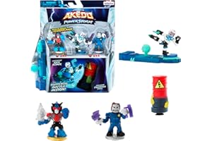 Legends of Akedo Power Storm - Official Rules Starter Pack - Legendary Kick Attack - 3 Mini Battling Warriors with Training Practice Piece and Exclusive Joystick Controller, Multicolor (15199)