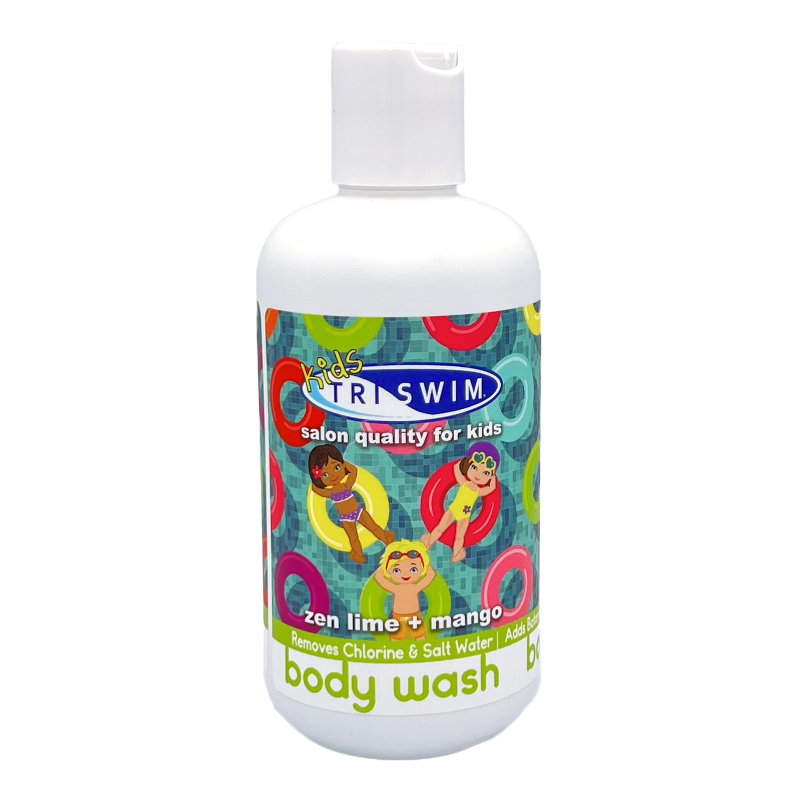 TRISWIM Chlorine Removal Body Wash 8.5oz | Removes Chlorine, Bromine, Hard Water Minerals & Saltwater | Hydrates & Restores Skin | Zen Lime + Mango Scent
