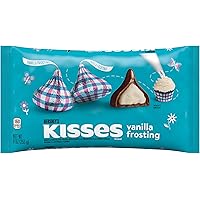 HERSHEY'S KISSES Milk Chocolate and Vanilla Frosting Flavored Creme Treats, Easter Candy, 9 oz Bag