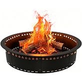 BigXwell Smokeless Fire Pit Ring Insert 36 Inch | Heavy Duty Steel Fire Ring for Outside Fire Pit with Anti-Rust Coating, DIY Above or In-Ground for Backyard Patio Camping