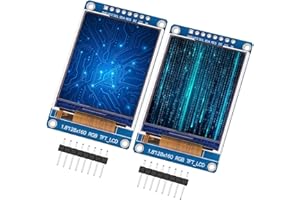 Meshnology 2pcs 1.8 Inch LCD Display Module 128x 160 Resolution Onboard TFT SPI Serial Screen Full-Color Driver ST7735 with Pin Header for Raspberry Pi Ar duino
