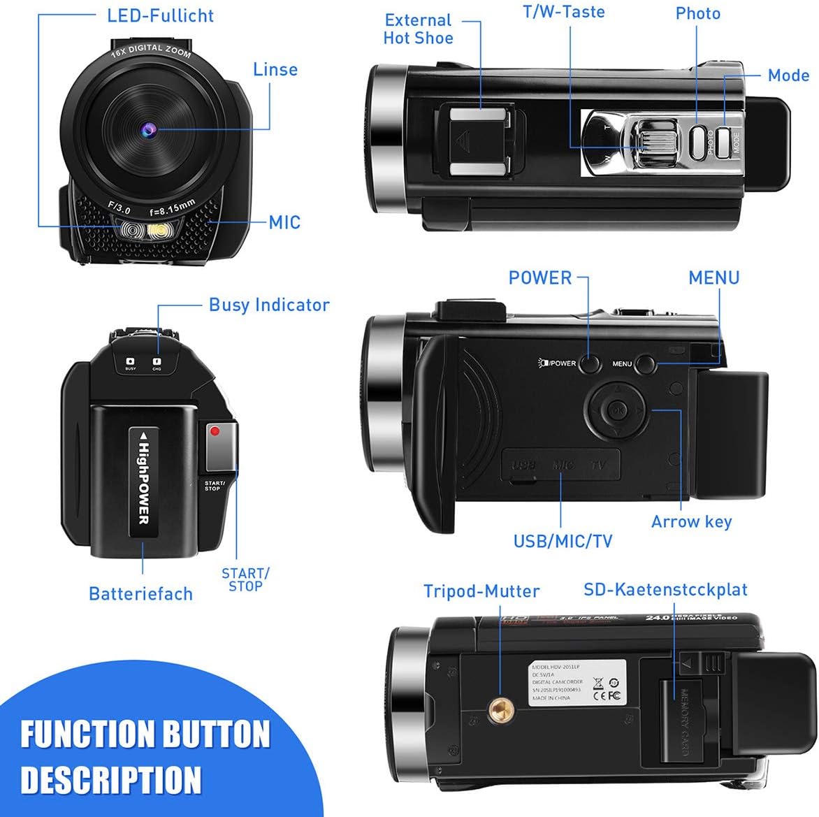 Sunscien Video Camera Camcorder - Image 3