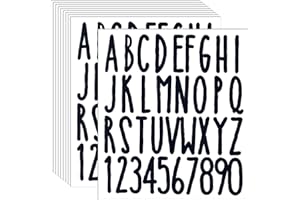 Waynoda 360 Pieces 10 Sheets Vinyl Letter Stickers Self-Adhesive Alphabet Numbers Kit Stickers Mailbox Numbers Sticker letters for Mailbox, Signs, Window, Door, Home, Business, Address Number(Black,2 Inch)