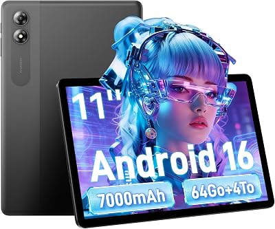 T30 11 Pouces Tablette Android 16, 4 Ans Garantie, 64Go ROM+4To