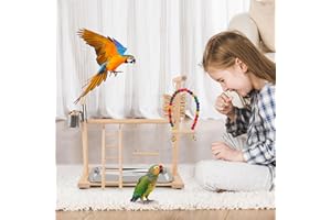 DONILIGA Bird Playground, Make The Bird Closer to You，Parrot Playground Suitable for Small to Medium Birds Like Conures, Lovebirds, Parakeets and More, Bird Perch,Bird Play Stand,Birdcage Stands