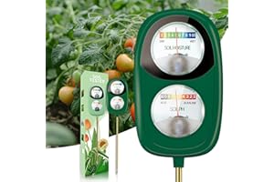 DAQVQ 2-in-1 Soil Moisture Meter, Soil PH Meter, Large Dual-Screen Soil PH Tester & Moisture Meter for Plants Indoor&Outdoor Garden,Lawn,Farm Soil Test Kit-No Battery Needed-Avocadogreen