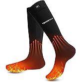 Venustas Heated Socks for Men Women, Rechargeable Electric Sock with Batteries, 3D Half-Sole Heating for Ski Hunting