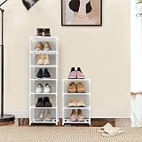 esonstyle 10 Tier Metal Shoe Rack White Vertical Organizer 66.4in tall view 7