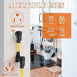 Kanayu 50Amp NEMA 6-50P to 10-50R Welder to Stove