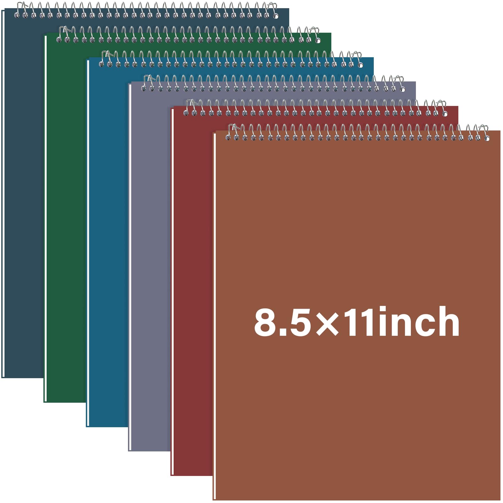 Photo 1 of Maitys 6 Pcs Legal Pad Steno Spiral Notebook 8.5 x 11 Inches Top Bound Spiral Pads Hard Cover College Ruled Notepad 70 Sheet Pad Colorful Covers for School Office University Home (Chic Color)