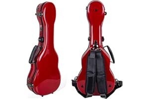 Crossrock Deluxe Fiberglass Tenor Ukulele Case with TSA Lock, Red (CRF2020TURD)