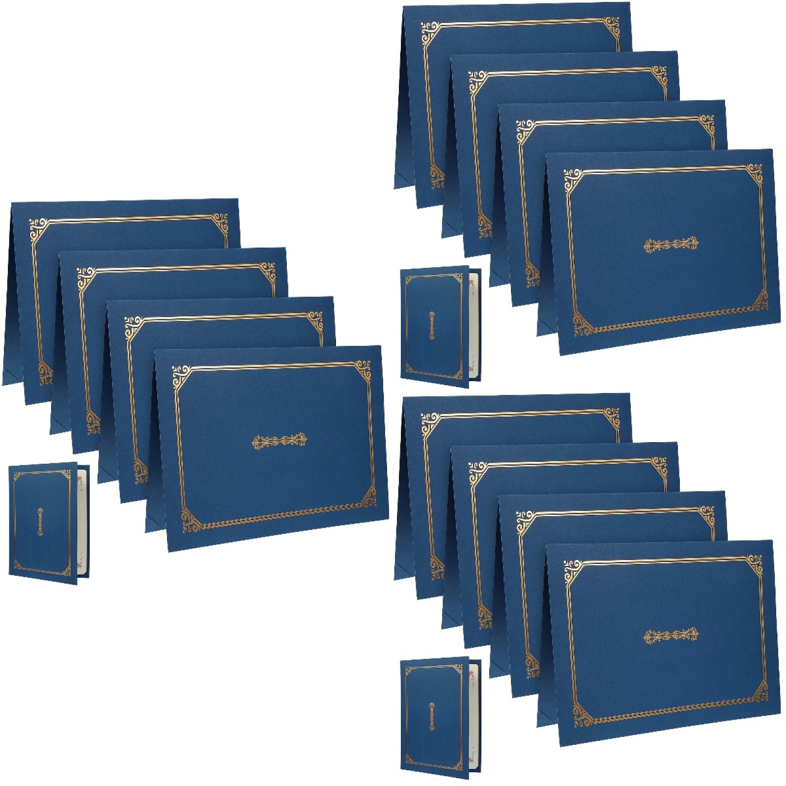 Operitacx 12pcs A4 Certificate Holder, Diploma Folder with Foil Seals, Award Paper Document Cover Frame for Bronzing Certificate Box