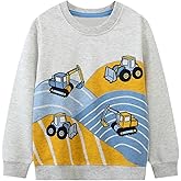 HILEELANG Boy Sweatshirts Crewneck Pullover Cotton Tops Clothing Shirts 2-7 Years